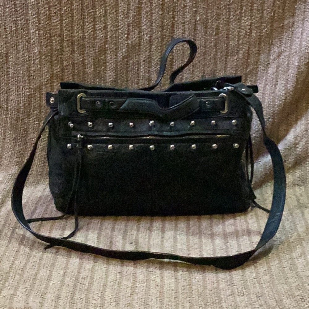Rebecca Minkoff Studded Pebble Leather Satchel/Shoulder Bag